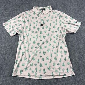 Bad Birdie Core Polo Shirt Mens XL Pink Thorn In Your Side Golf‎ Performance